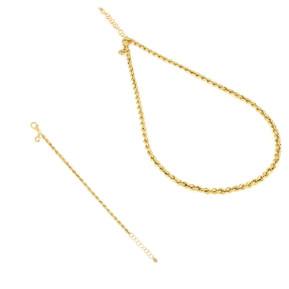 Set collana e bracciale corda