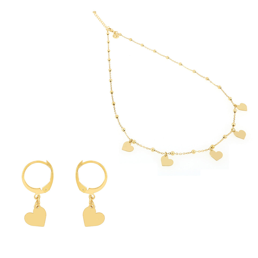 Set collana e orecchini con cuori